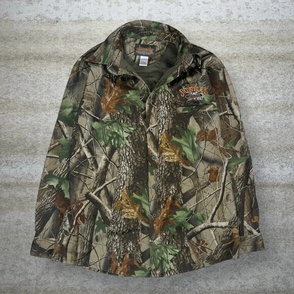 Realtree Other - Vintage 90s Realtree Button Up Shirt Mens L Hunting Camo Polyester Long Sleeve